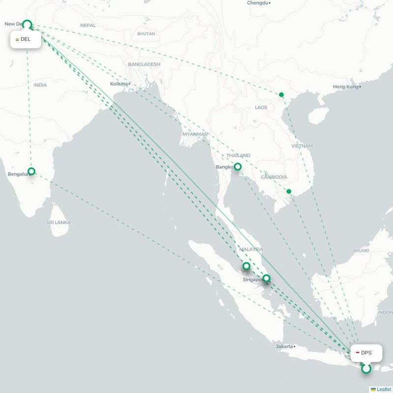 DPS - DEL route map