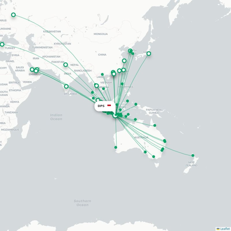 Route map Denpasar  DPS airport