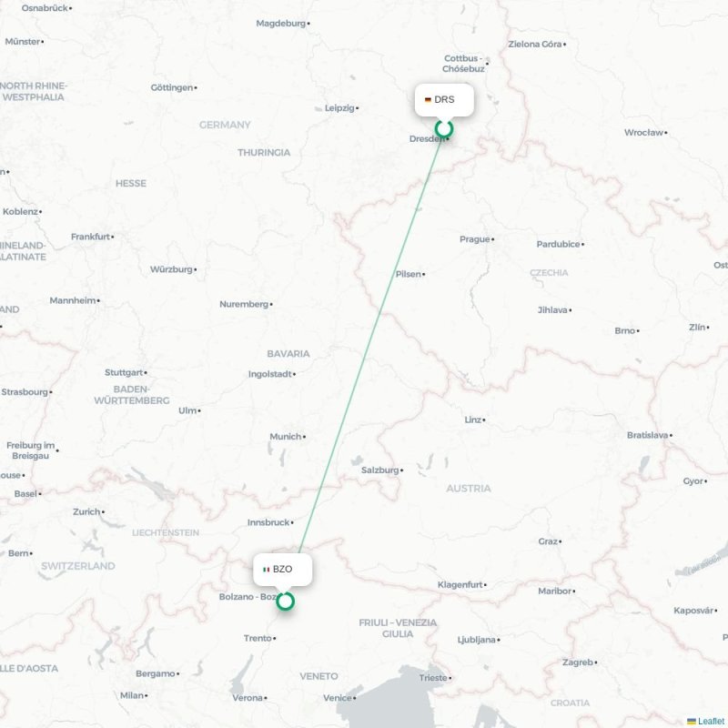 DRS - BZO route map