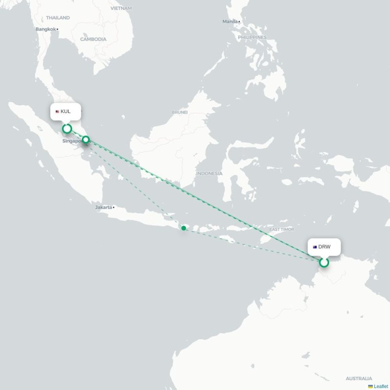 DRW - KUL route map