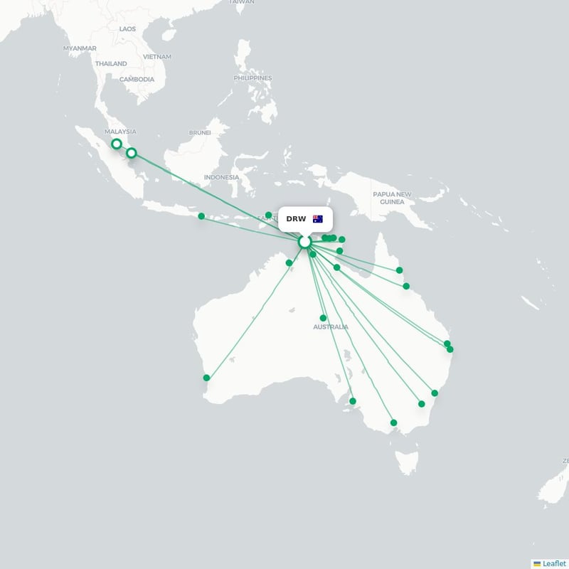 Route map Darwin  DRW airport