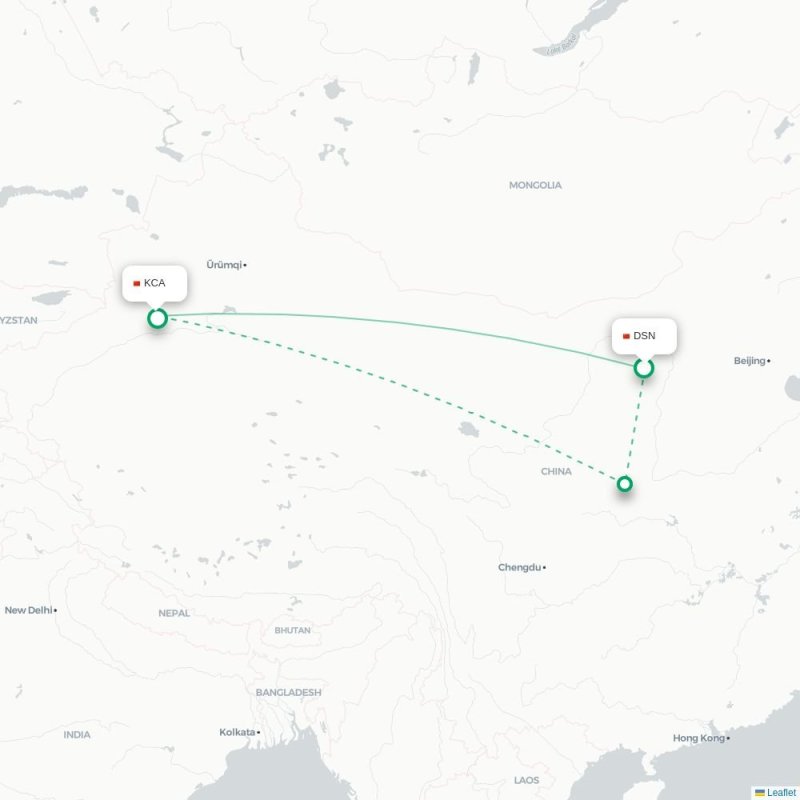 DSN - KCA route map