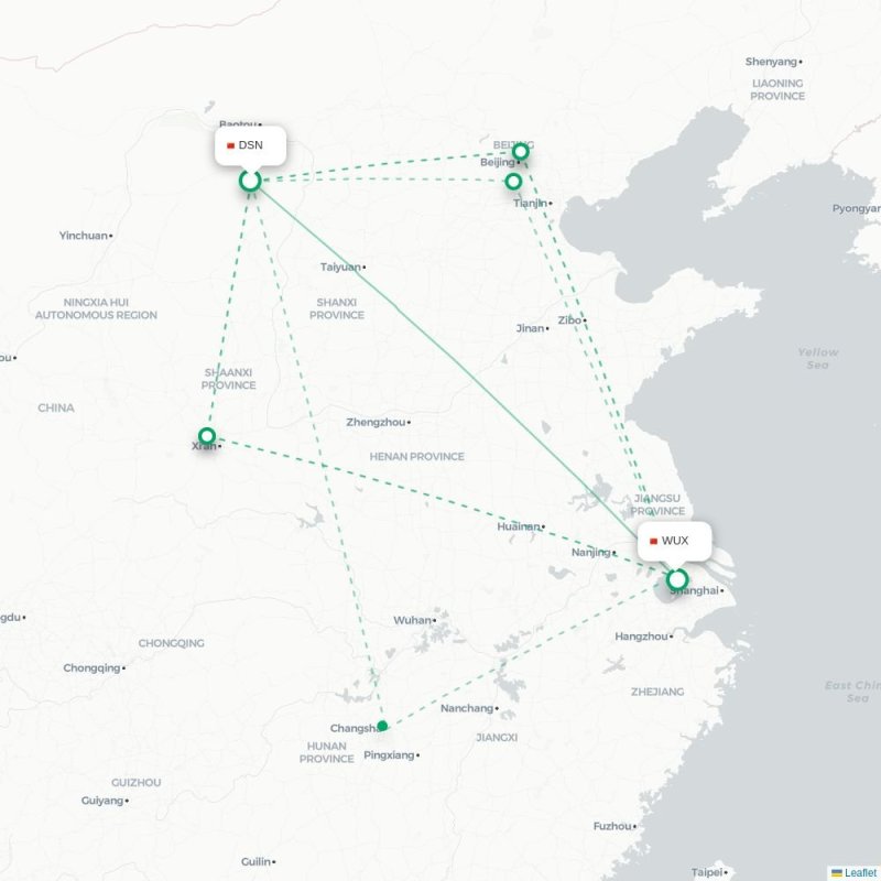 DSN - WUX route map