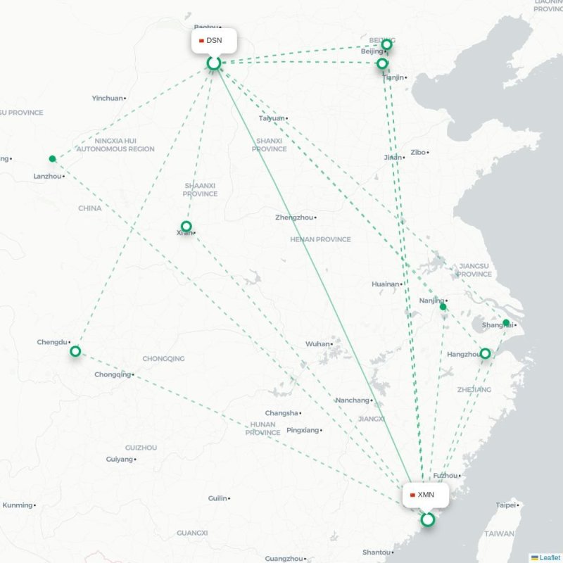 DSN - XMN route map
