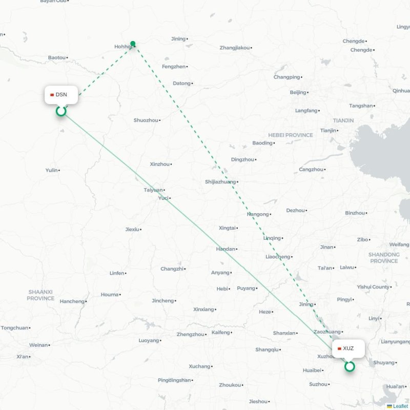 DSN - XUZ route map