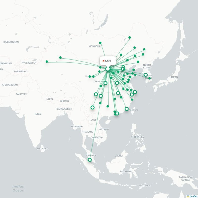 DSN - CGQ route map