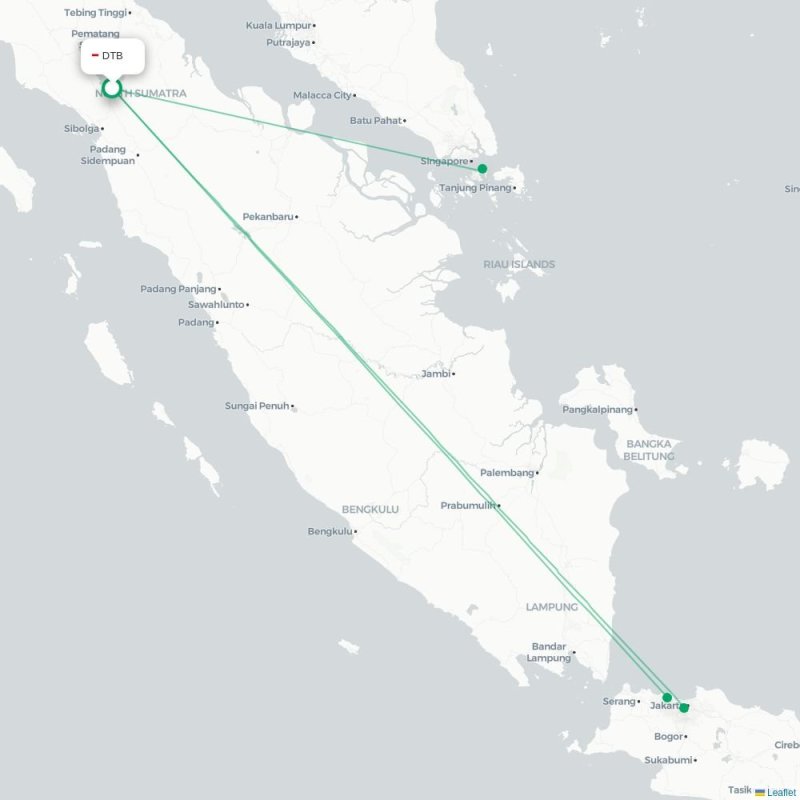 DTB - BTH route map
