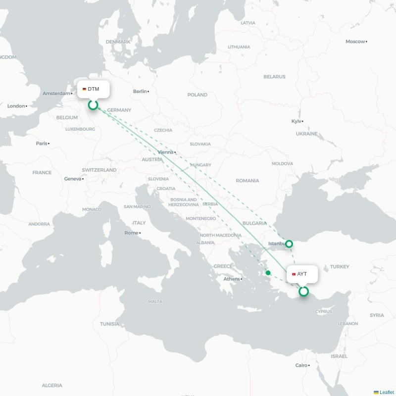 DTM - AYT route map