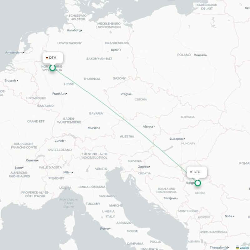 DTM - BEG route map