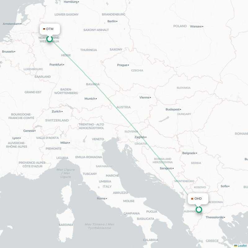 DTM - OHD route map