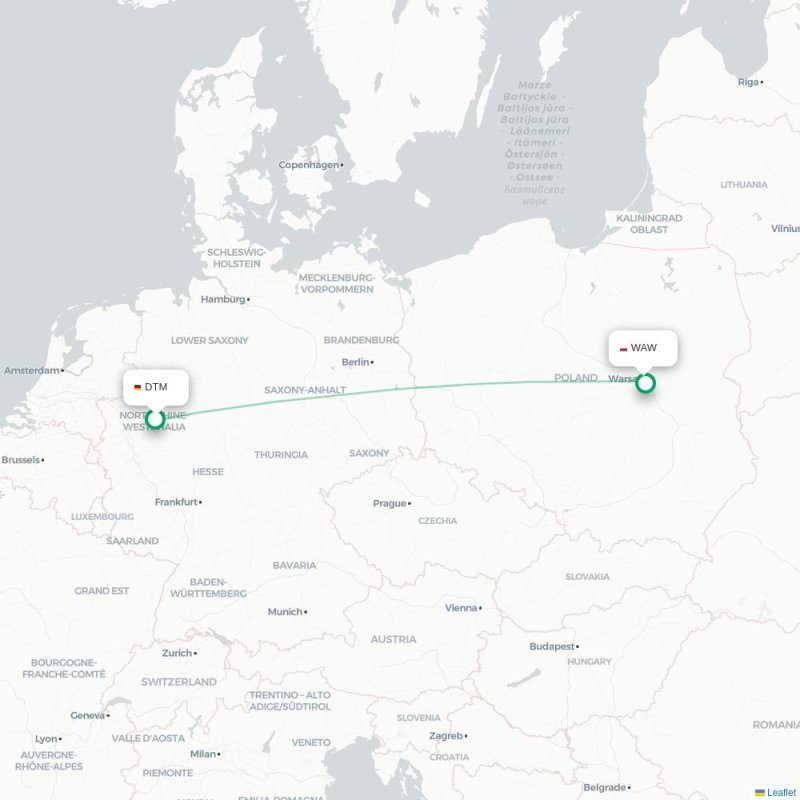 DTM - WAW route map