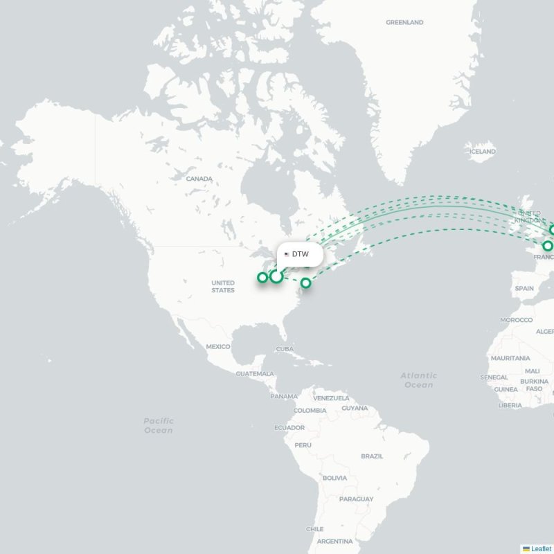 DTW - AMM route map