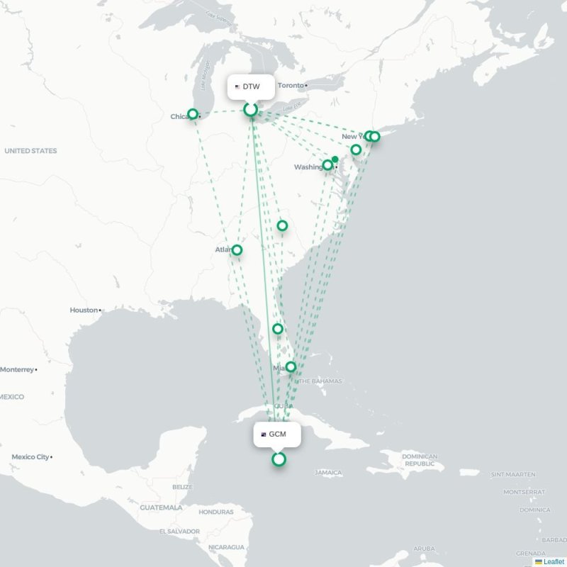 DTW - GCM route map
