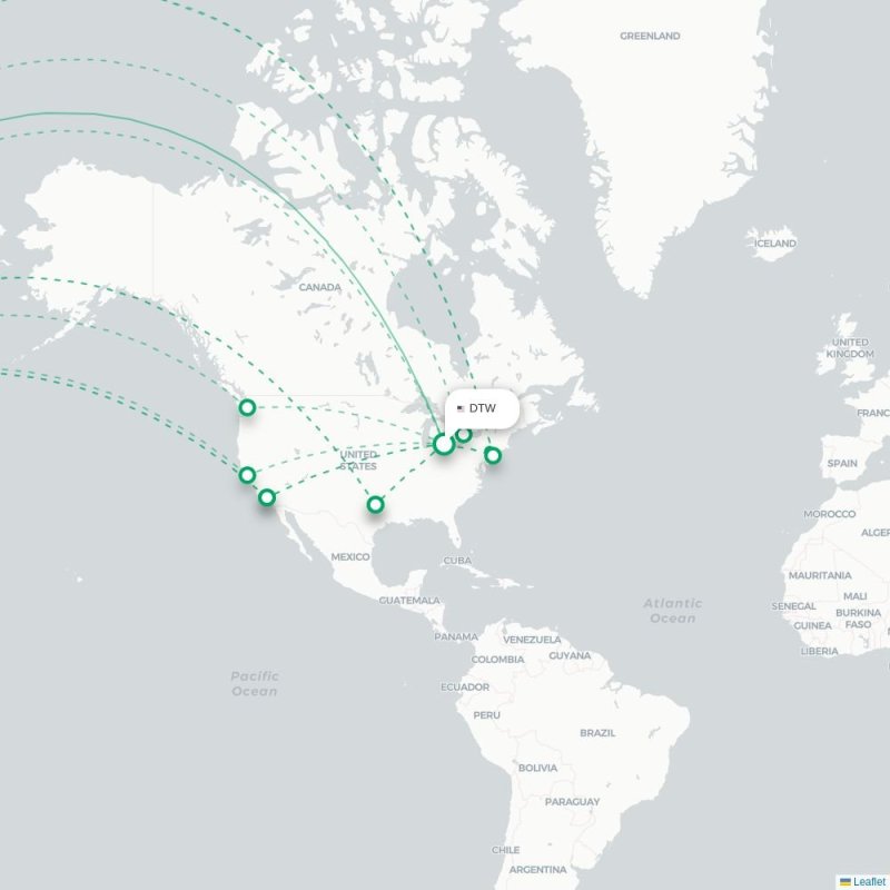 DTW - PVG route map