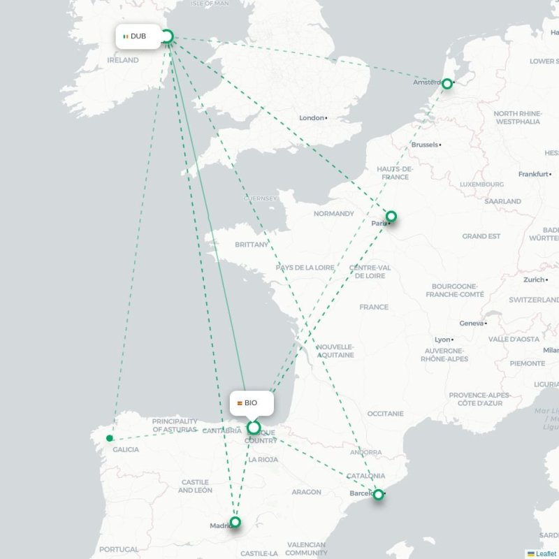 DUB - BIO route map