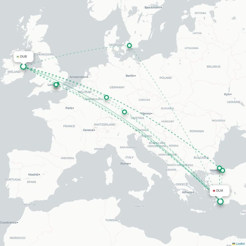 DUB - DLM route map