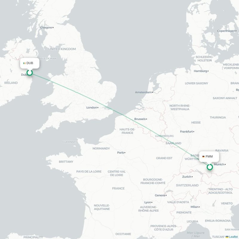 DUB - FMM route map