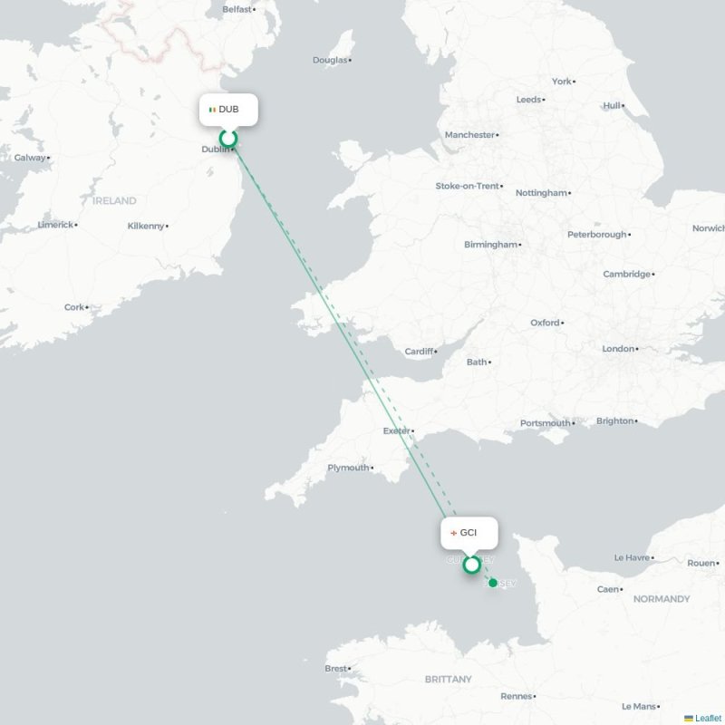 DUB - GCI route map