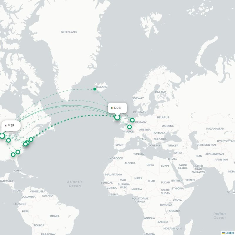 DUB - MSP route map