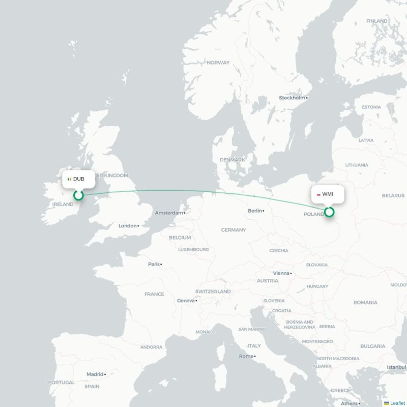 DUB - WMI route map