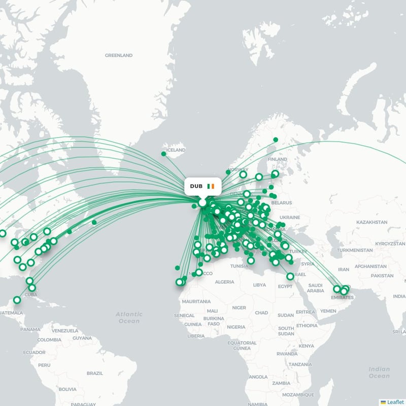 Route map Dublin  DUB airport