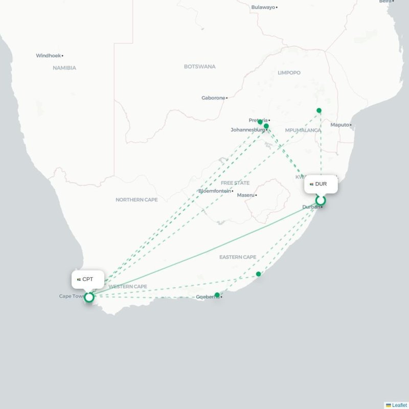 DUR - CPT route map