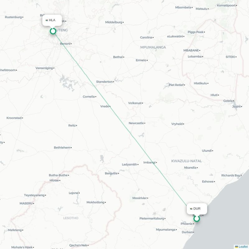 DUR - HLA route map