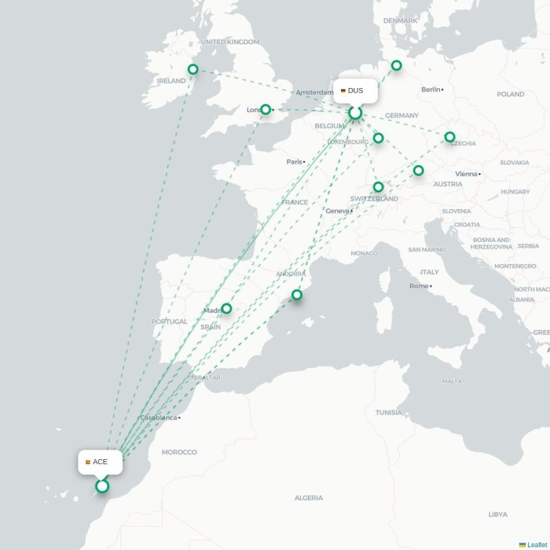 DUS - ACE route map