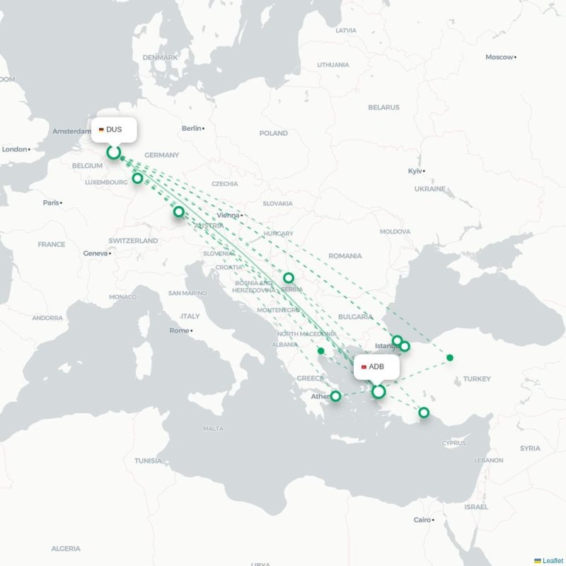 DUS - ADB route map