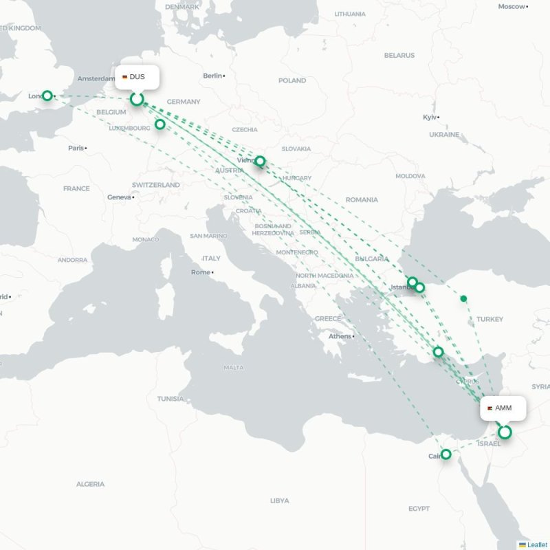 DUS - AMM route map