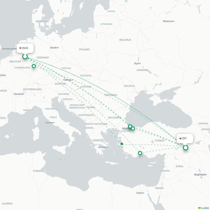 DUS - DIY route map