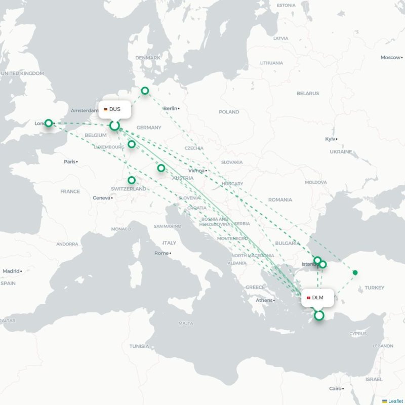DUS - DLM route map