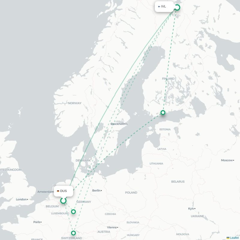 DUS - IVL route map