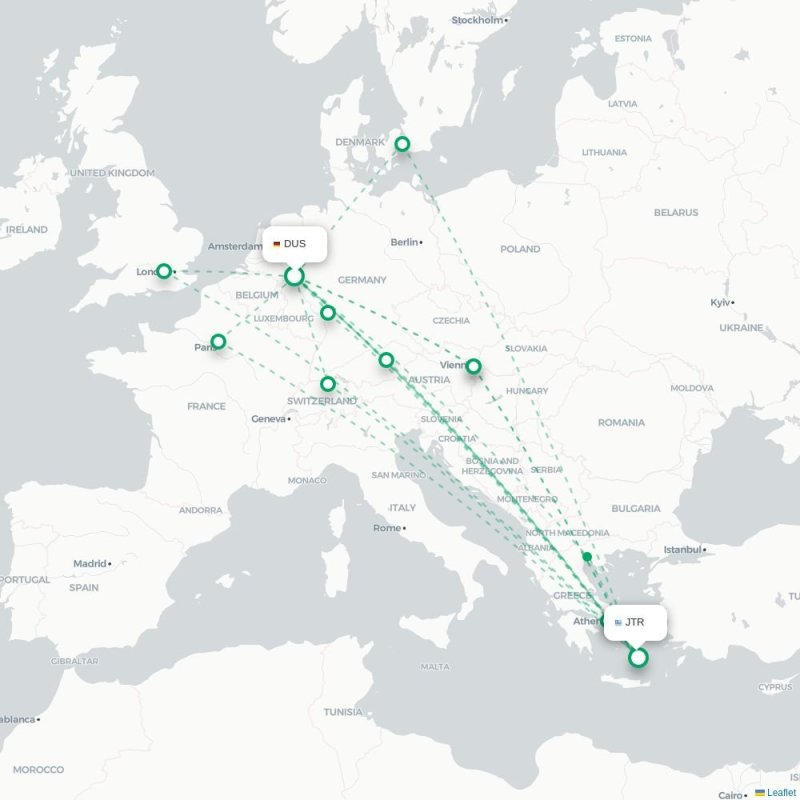 DUS - JTR route map
