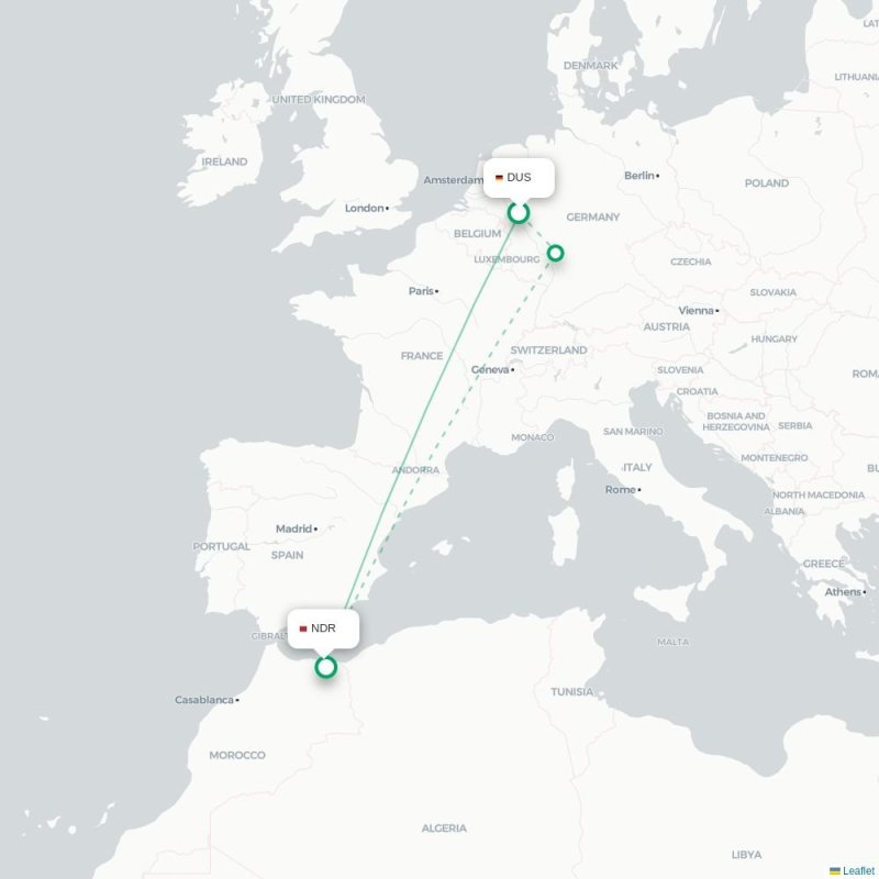 DUS - NDR route map