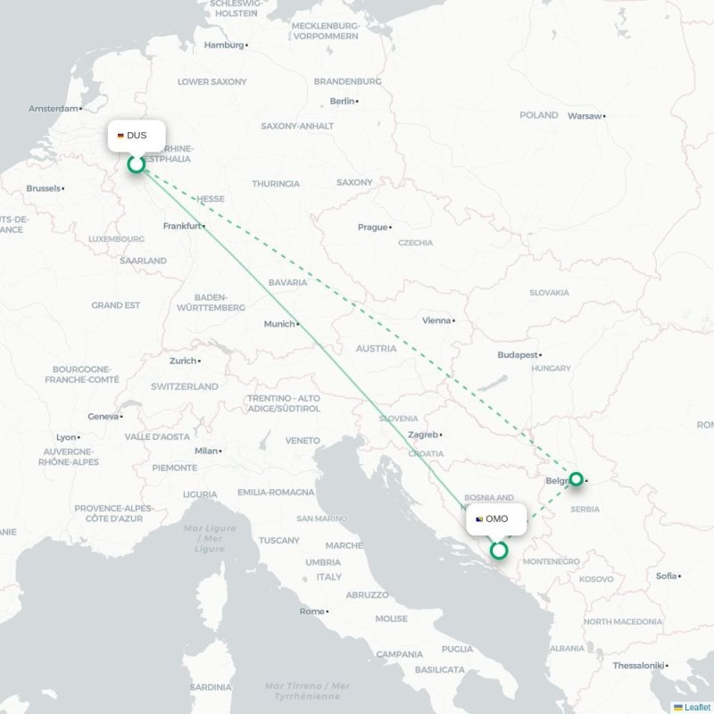 DUS - OMO route map