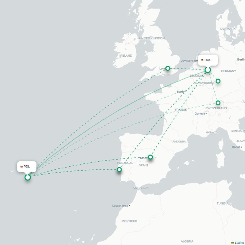 DUS - PDL route map