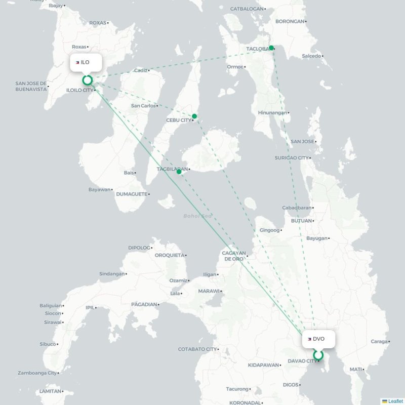 DVO - ILO route map