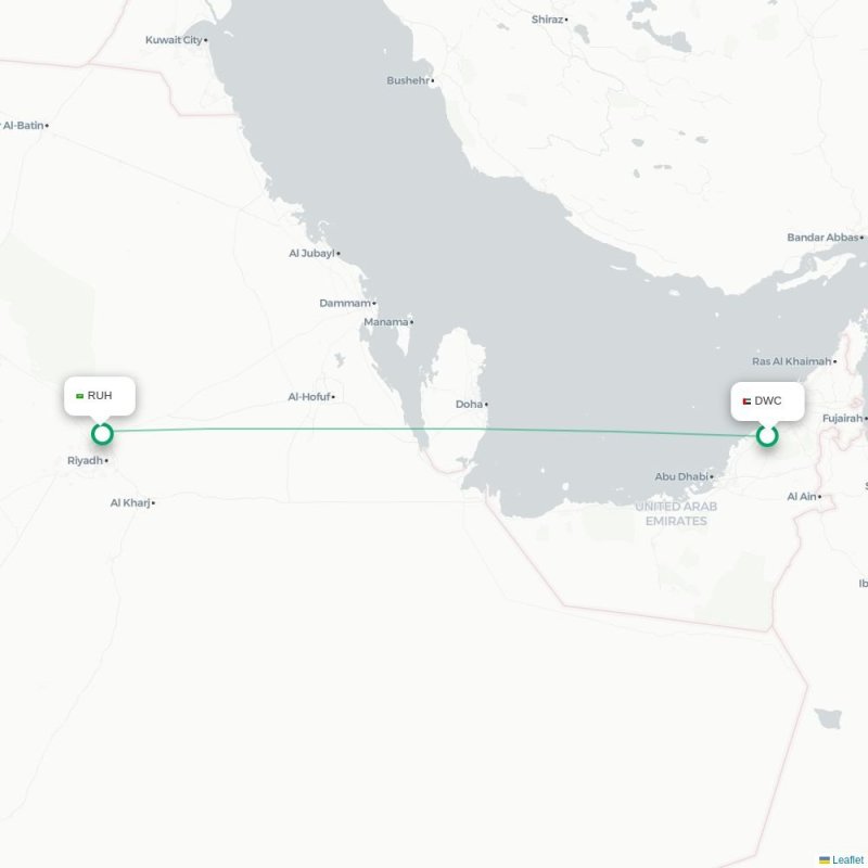 DWC - RUH route map