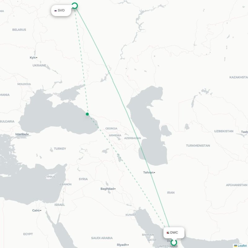 DWC - SVO route map