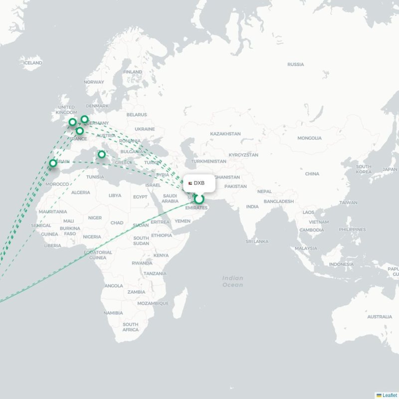 DXB - GIG route map