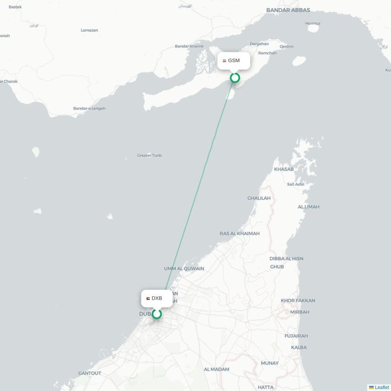 DXB - GSM route map