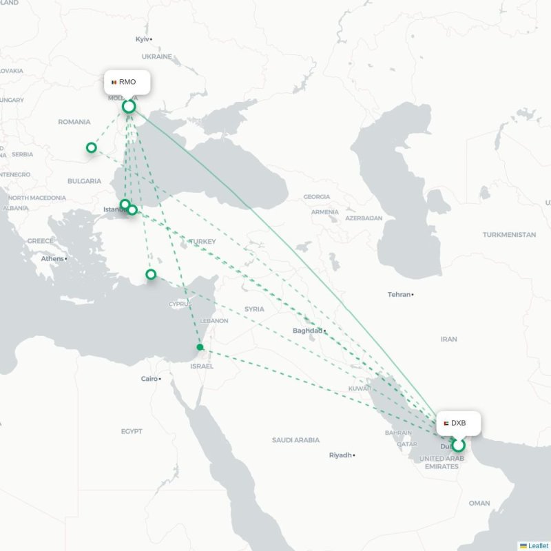 DXB - RMO route map