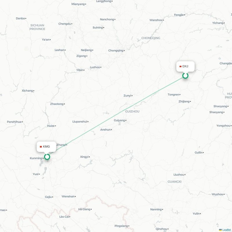 DXJ - KMG route map