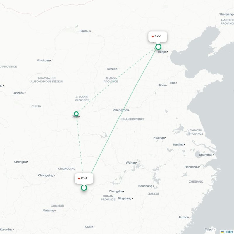 DXJ - PKX route map