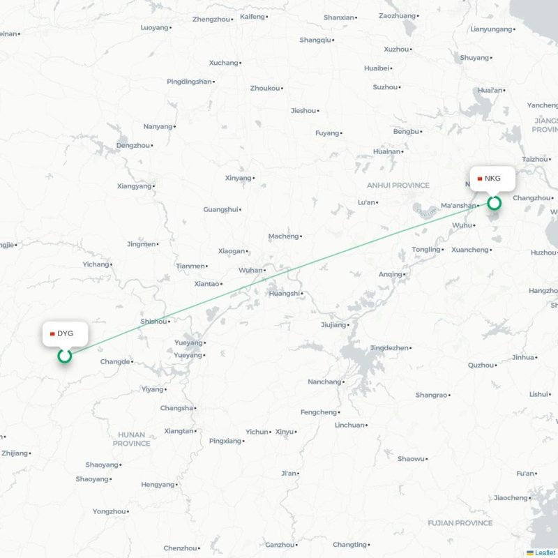 DYG - NKG route map