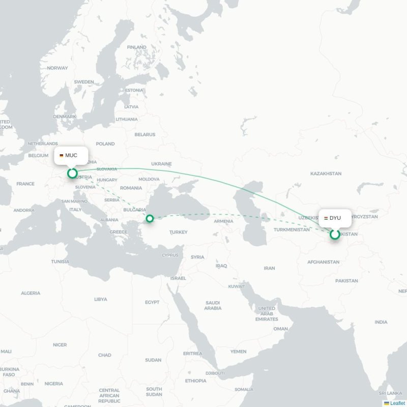 DYU - MUC route map
