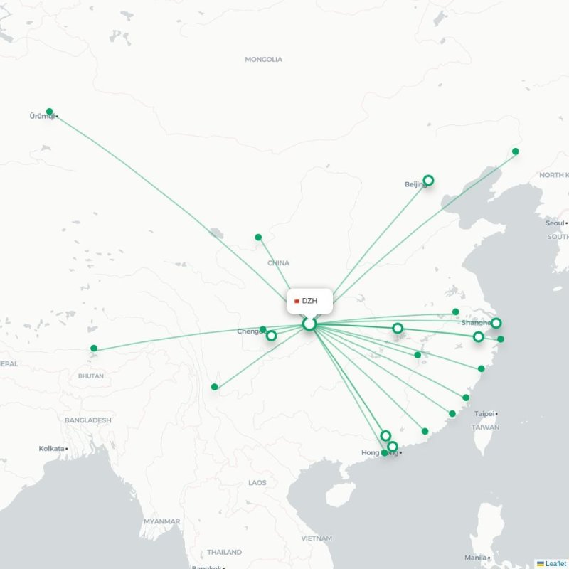 DZH - SWA route map