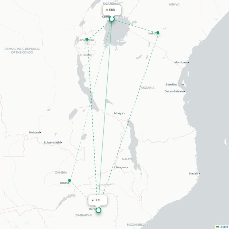 EBB - HRE route map