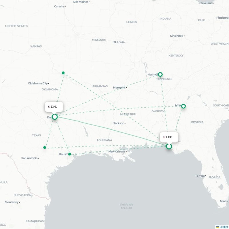 ECP - DAL route map